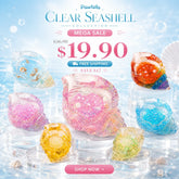 Pawtoto Clear Seashell Squishy Toy Handmade Food Grade Silicon Water Feel Medium Firm Quick Rebound