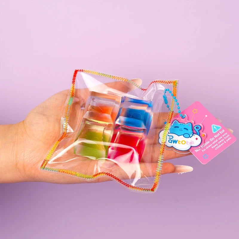 Pawtoto Four-Cube Ice: Pastel Pop Squishy Toy Handmade Food Grade Silicon Creamy Clay Feel Soft Quick Rebound