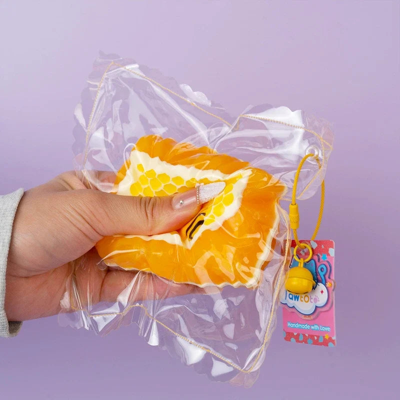 Honeycomb Little Bee Square BrickFood Grade SiliconCreamy Clay Feel Soft Quick Rebound
