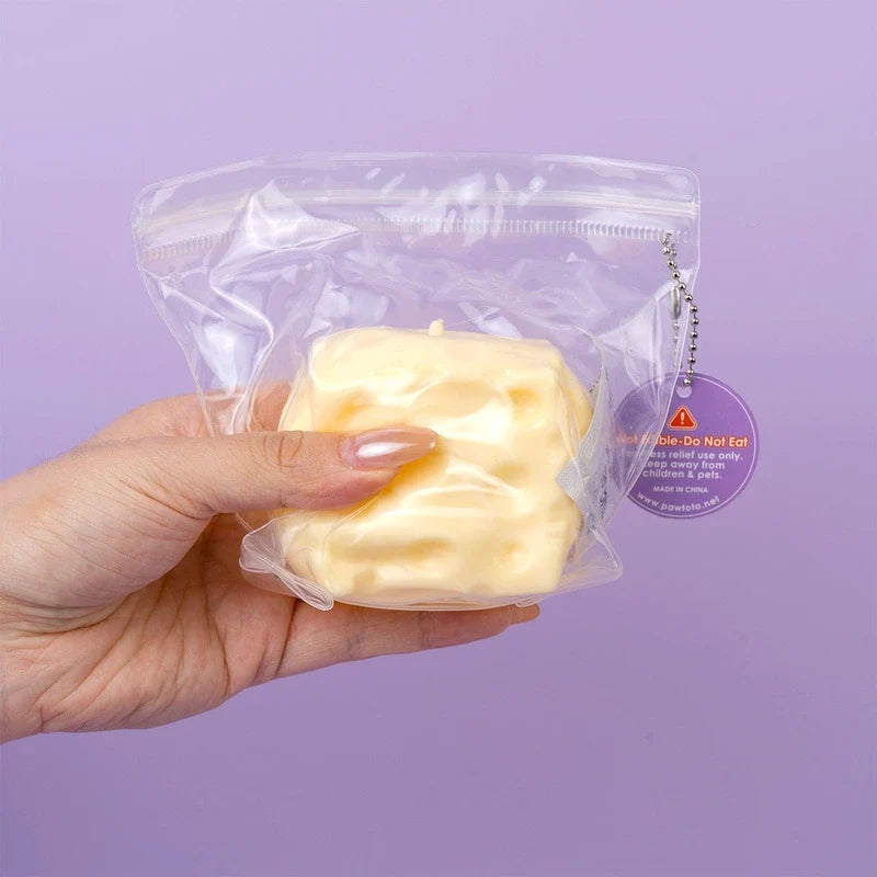 Pawtoto Small Cheese-Off white Stress Relief Toys Squishy Stressball