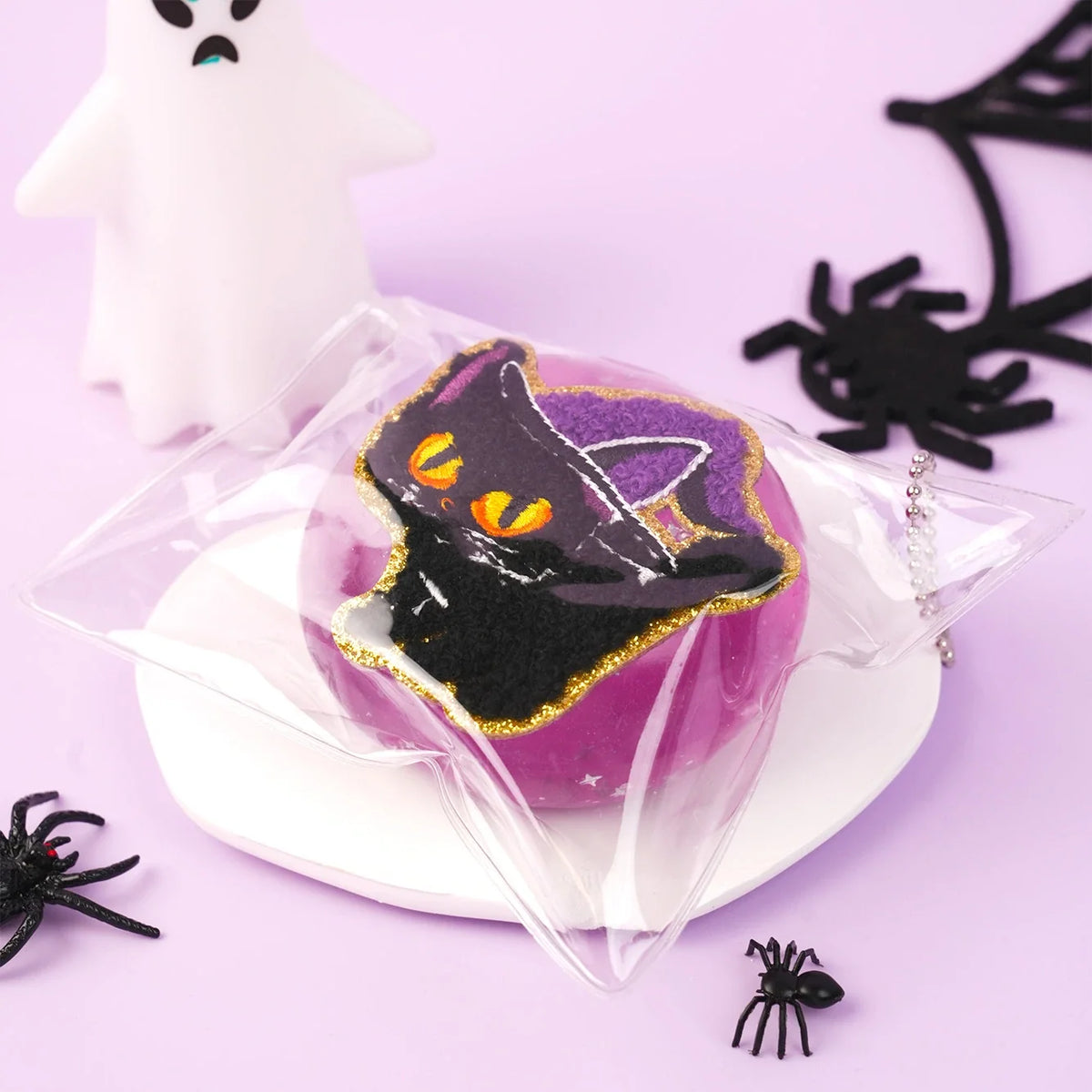 Pawtoto Halloween Purple Ball (Black Cat Charm) Stress Relief Toys Squishy Stressball