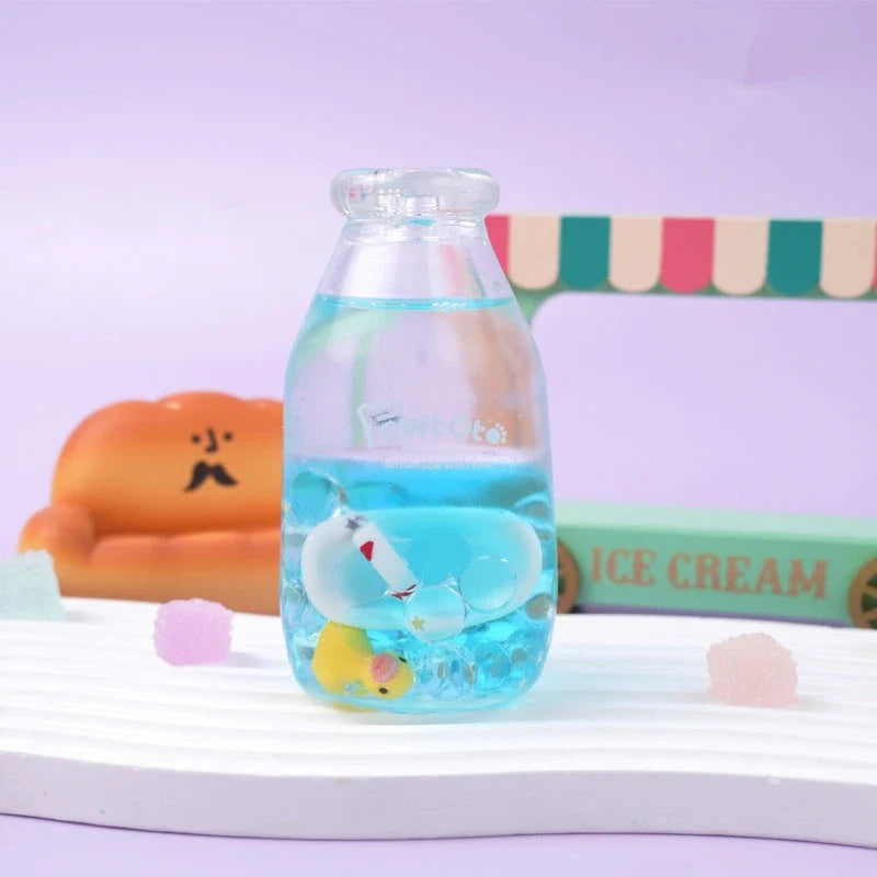 Pawtoto Liquid Glitter Bottle Squishy Toy Handmade Food Grade Silicon Creamy Clay Feel Soft Quick Rebound