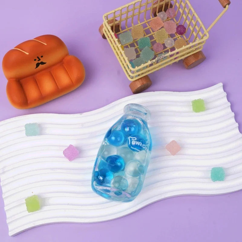 Pawtoto Liquid Glitter Bottle Squishy Toy Handmade Food Grade Silicon Creamy Clay Feel Soft Quick Rebound