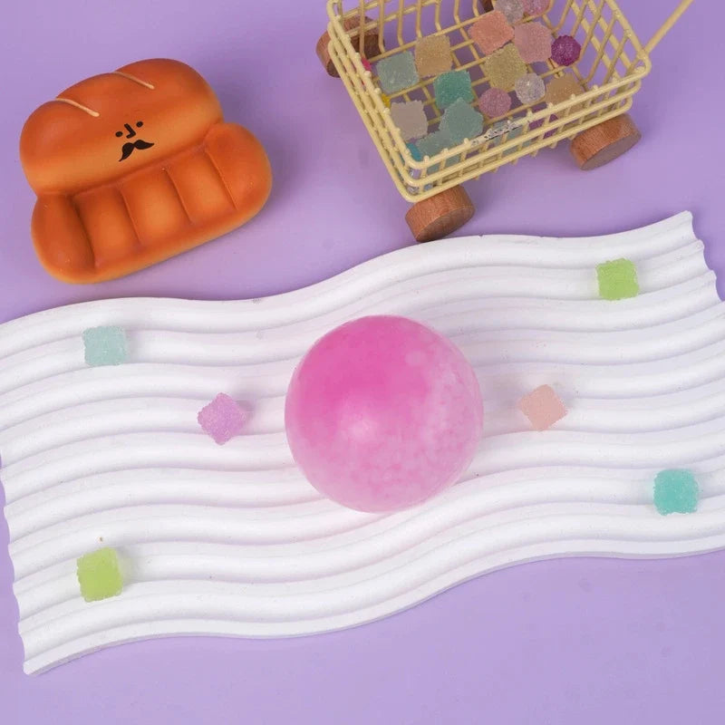 Pawtoto Pink Rice Ball Stress Relief Toys Squishy Stressball