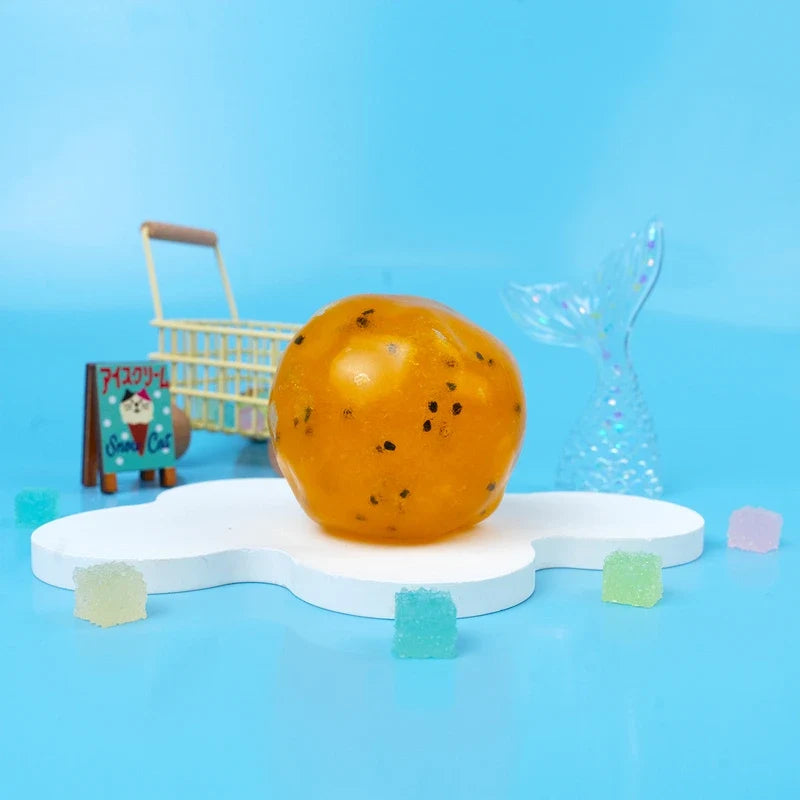 Pawtoto Passion Fruit Ball Squishy Toy Handmade Food Grade Silicon Creamy Clay Feel Soft Quick Rebound