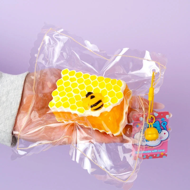 Honeycomb Little Bee Square BrickFood Grade SiliconCreamy Clay Feel Soft Quick Rebound