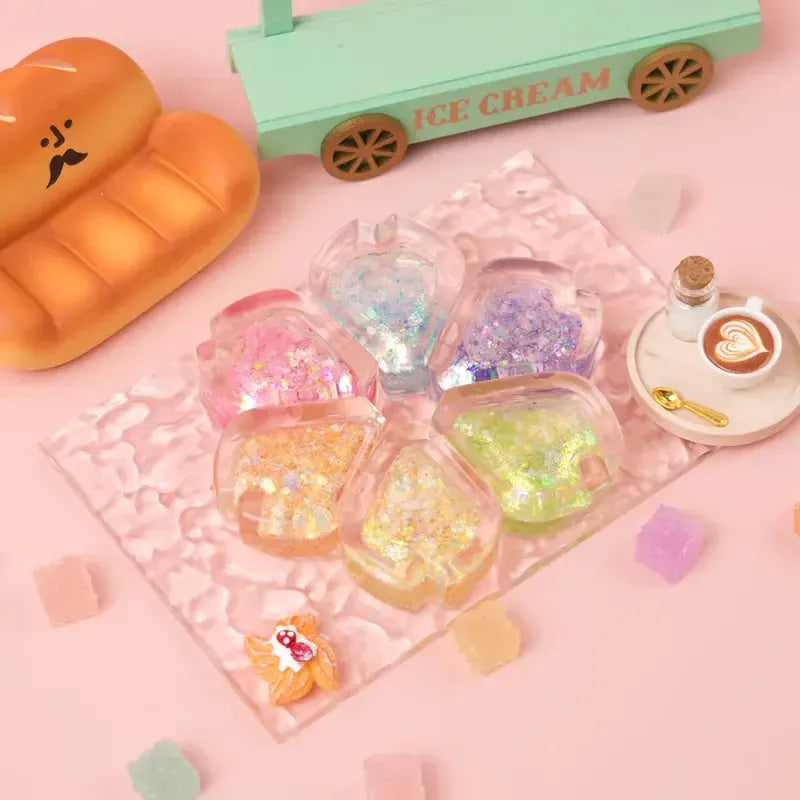 Pawtoto Six-Color Clear Sand Kaleidoscope Squishy Toy Handmade Food Grade Silicon Creamy Clay Feel Soft Quick Rebound