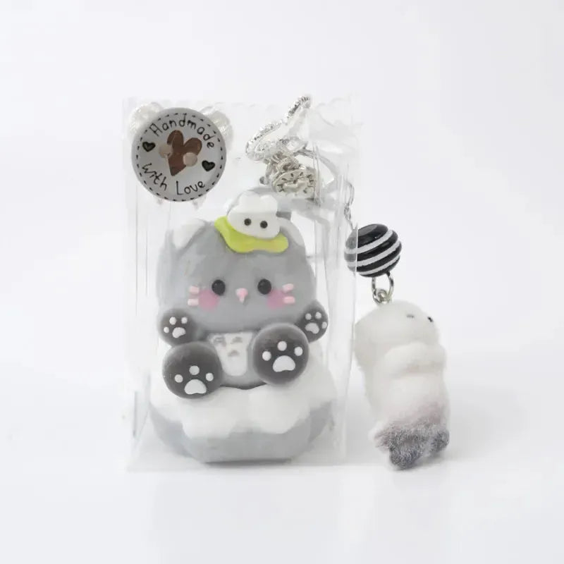 Pawtoto Mini Cutie Cat Charm Food Grade Silicon Creamy Clay Feel Soft Quick Rebound