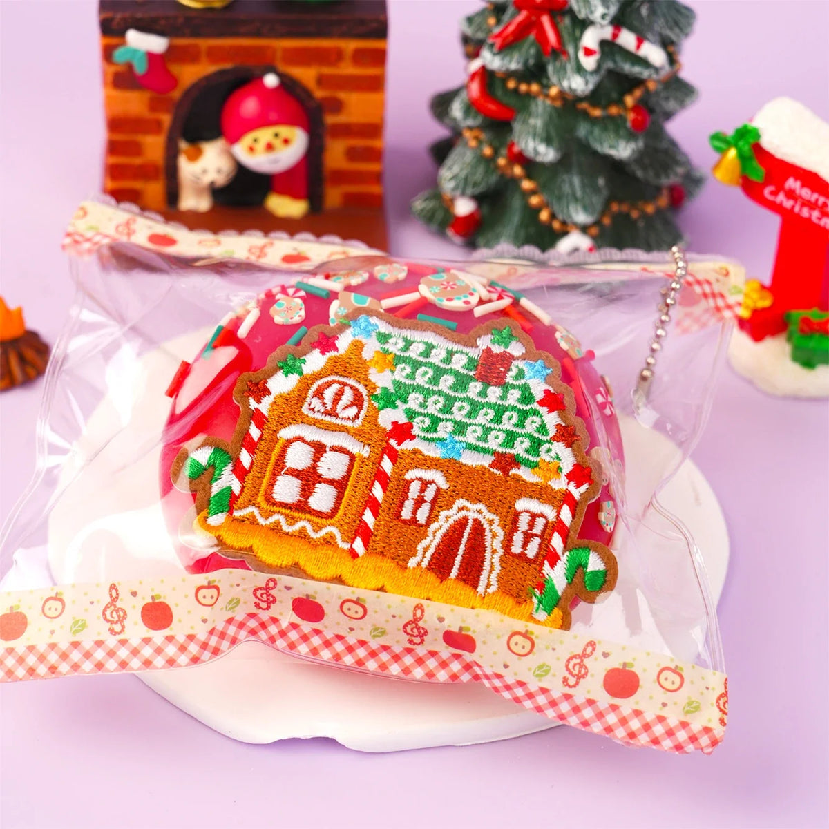 Pawtoto Christmas Red Water Ball (Gingerbread House Charm) Stress Relief Toys Squishy Stressball