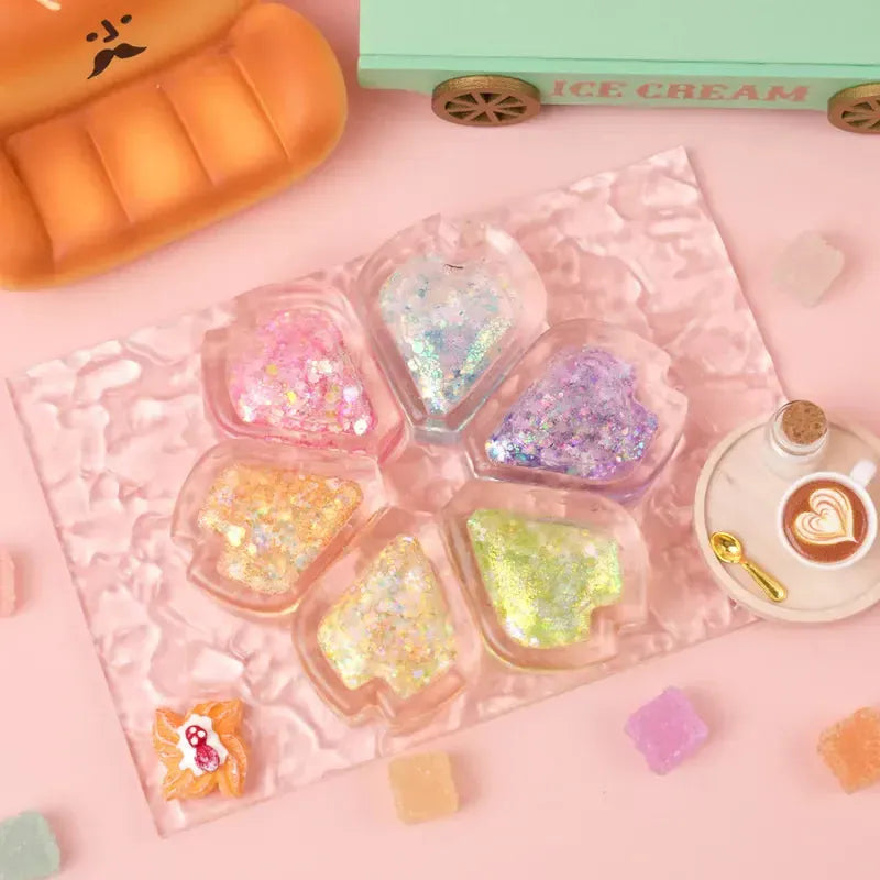 Pawtoto Six-Color Clear Sand Kaleidoscope Squishy Toy Handmade Food Grade Silicon Creamy Clay Feel Soft Quick Rebound