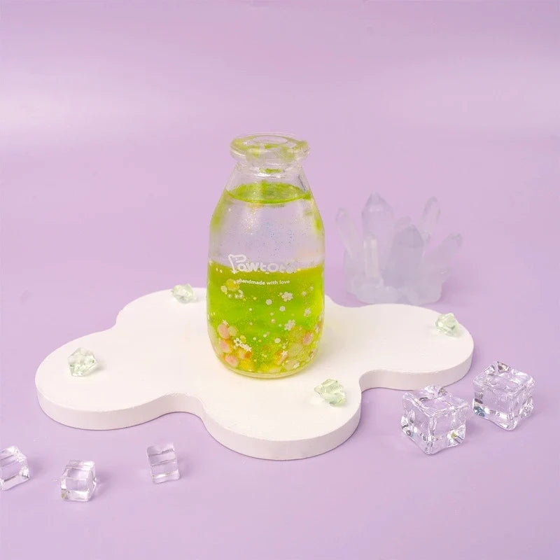 Pawtoto Liquid Glitter Bottle Squishy Toy Handmade Food Grade Silicon Creamy Clay Feel Soft Quick Rebound