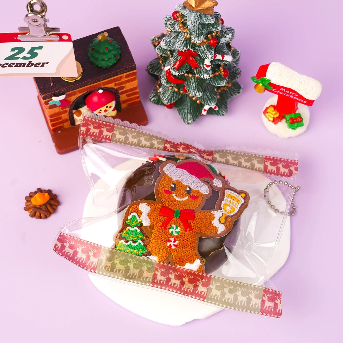Pawtoto Christmas Chocolate Ball (Ringing Bell Gingerbread Man) Stress Relief Toys Squishy Stressball