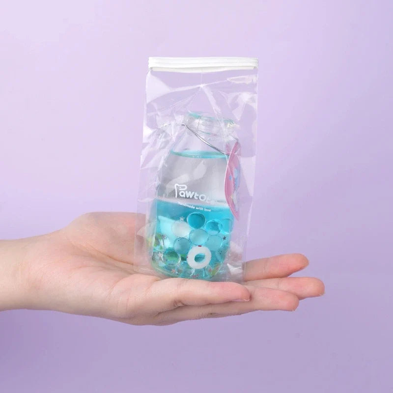 Pawtoto Liquid Glitter Bottle Squishy Toy Handmade Food Grade Silicon Creamy Clay Feel Soft Quick Rebound