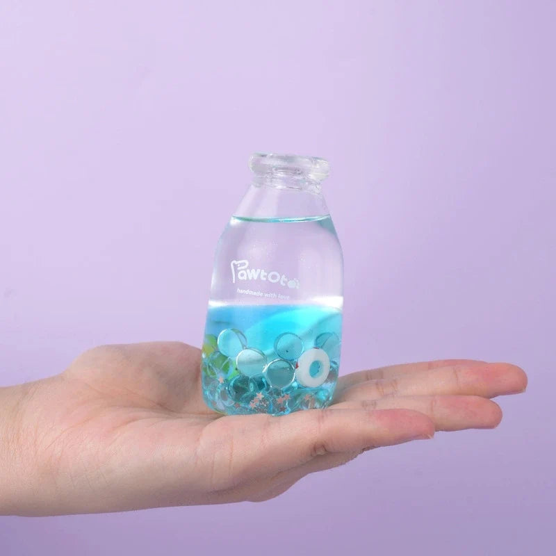 Pawtoto Liquid Glitter Bottle Squishy Toy Handmade Food Grade Silicon Creamy Clay Feel Soft Quick Rebound