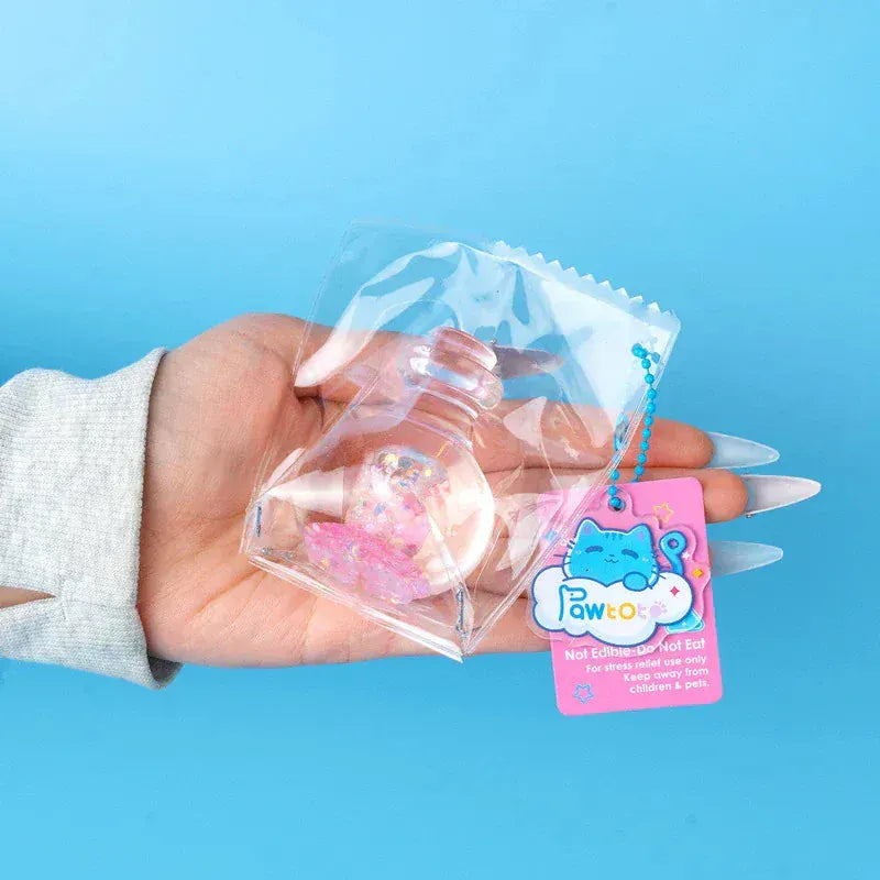 Pawtoto Aurora Clear Wishing Bottle Squishy Toy Handmade Food Grade Silicon Creamy Clay Feel Soft Quick Rebound