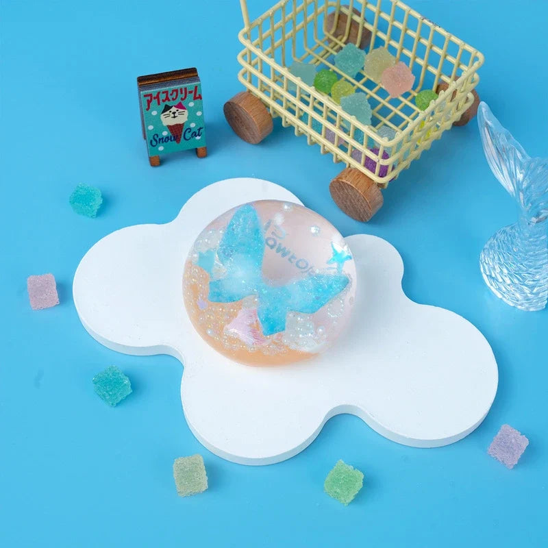 Pawtoto Blind Box Butterfly Float Squishy Orb Squishy Toy Handmade  Creamy Clay Feel Soft Quick Rebound