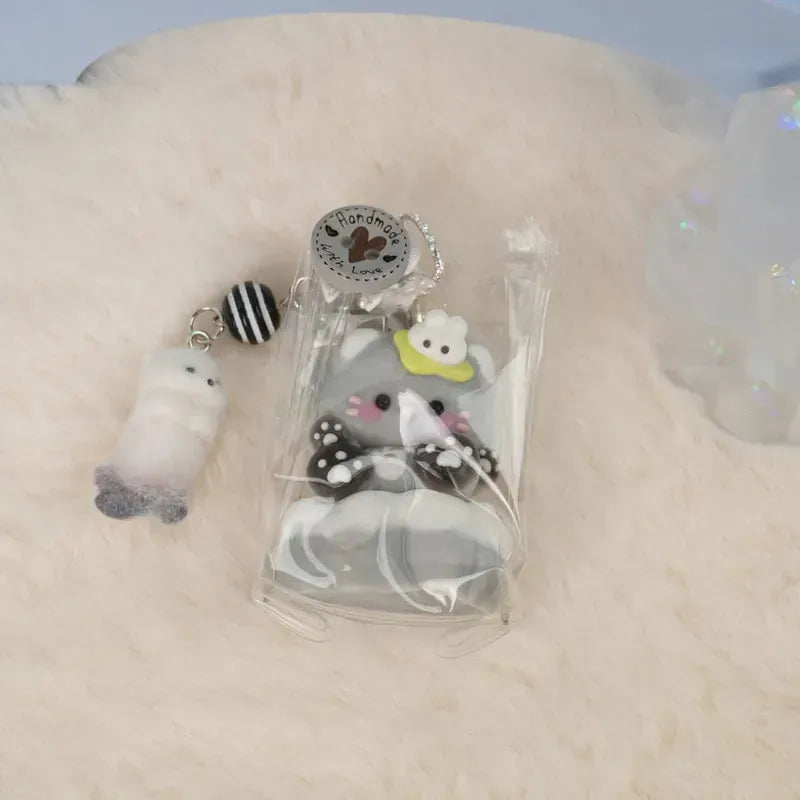 Pawtoto Mini Cutie Cat Charm Food Grade Silicon Creamy Clay Feel Soft Quick Rebound