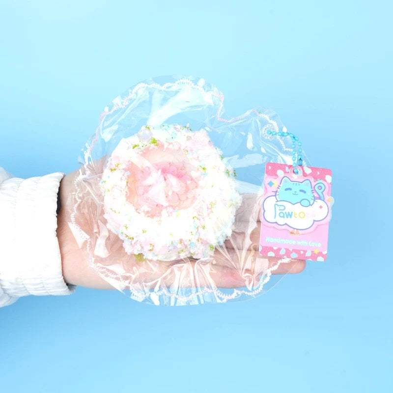 Pawtoto Floral Words: Crystal Romance Wishing Pool Squishy Toy Handmade Food Grade Silicon Creamy Clay Feel Soft Quick Rebound