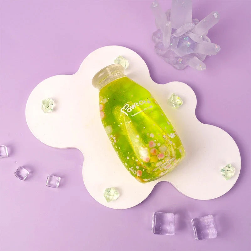 Pawtoto Liquid Glitter Bottle Squishy Toy Handmade Food Grade Silicon Creamy Clay Feel Soft Quick Rebound