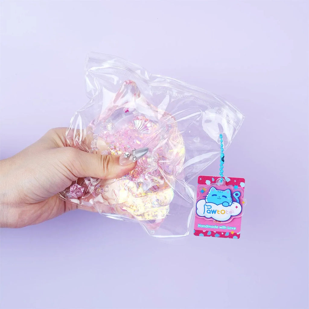 Pawtoto Clear Seashell Squishy Toy Handmade Food Grade Silicon Water Feel Medium Firm Quick Rebound
