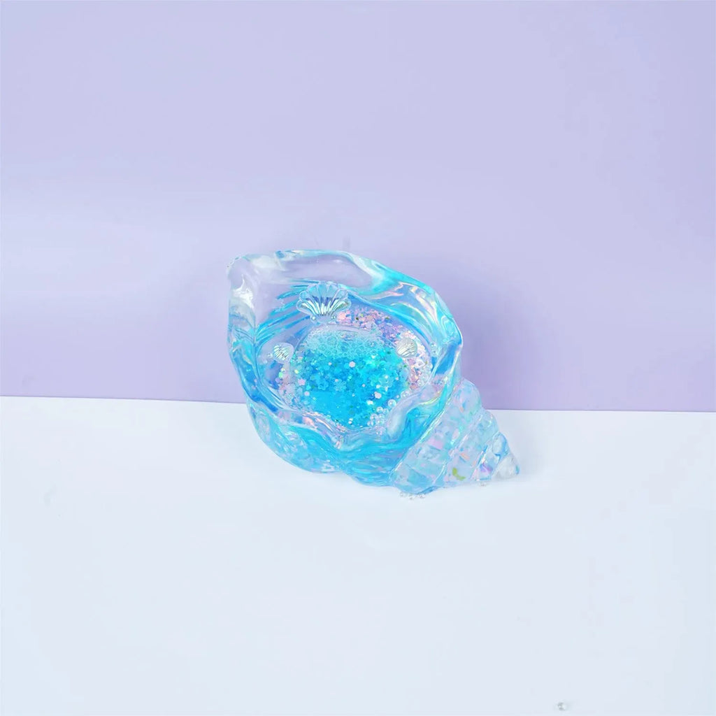 Pawtoto Clear Seashell Squishy Toy Handmade Food Grade Silicon Water Feel Medium Firm Quick Rebound