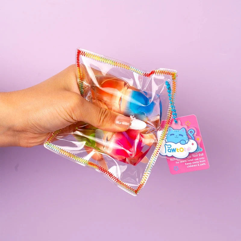 Pawtoto Four-Cube Ice: Pastel Pop Squishy Toy Handmade Food Grade Silicon Creamy Clay Feel Soft Quick Rebound