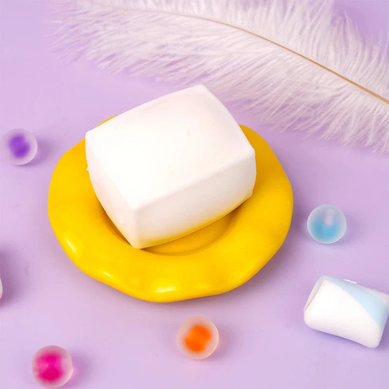 Pawtoto Realistic Tofu Cube White Stress Relief Toys Squishy Stressball