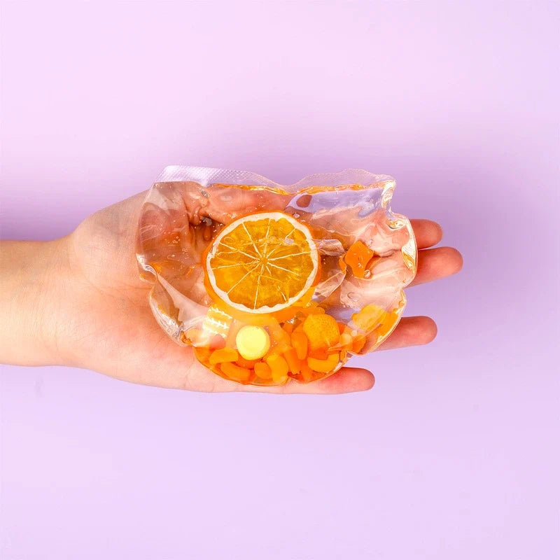 Pawtoto Balloon Squishy Bag: Orange Sparkling Water Stress Relief Toys Squishy Stressball
