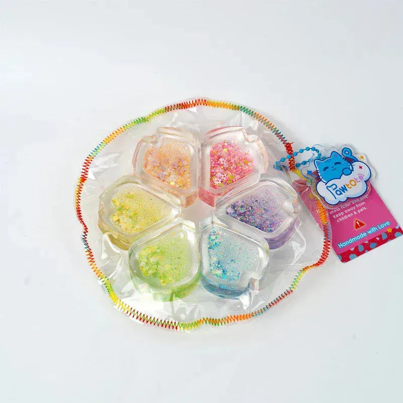Pawtoto Six-Color Clear Sand Kaleidoscope Squishy Toy Handmade Food Grade Silicon Creamy Clay Feel Soft Quick Rebound