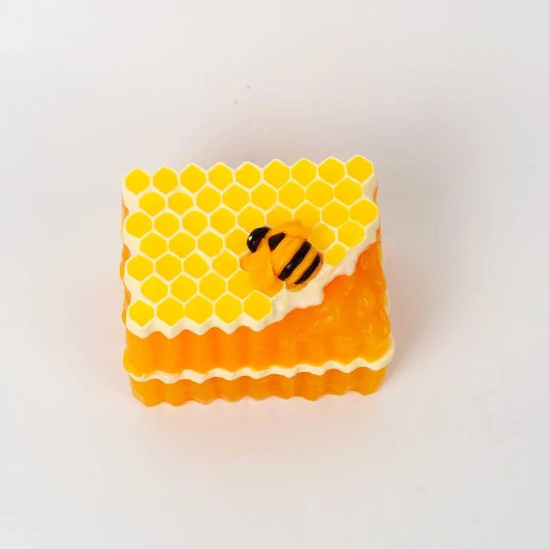 Honeycomb Little Bee Square BrickFood Grade SiliconCreamy Clay Feel Soft Quick Rebound
