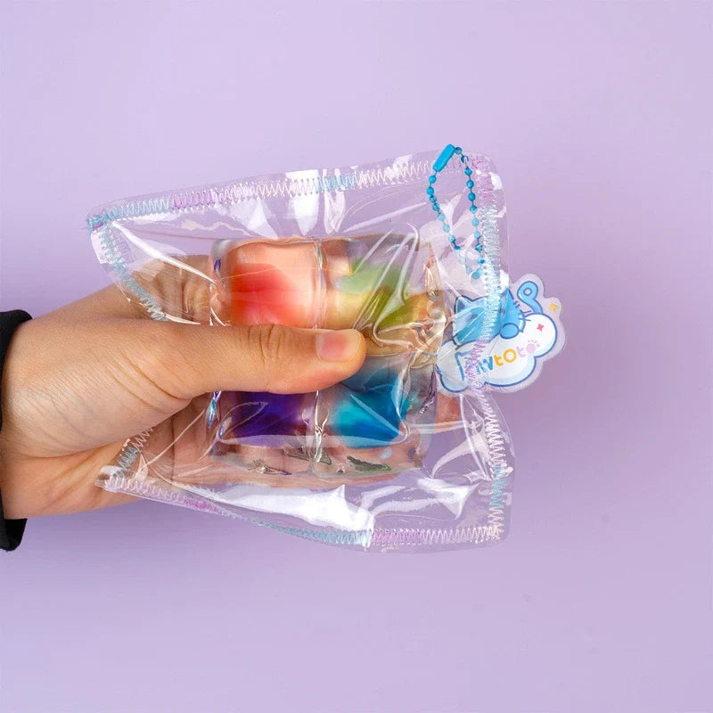 Pawtoto Four-Cube Ice: Pastel Pop Squishy Toy Handmade Food Grade Silicon Creamy Clay Feel Soft Quick Rebound