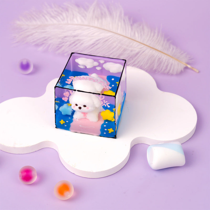 Pawtoto Outline Puppy Scenery Squishy Toy Handmade Food Grade Silicon Creamy Clay Feel Soft Quick Rebound