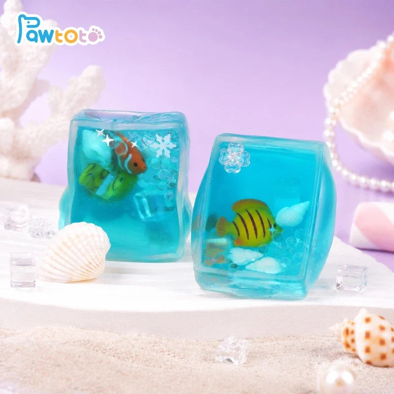 Pawtoto Arctic Square Bubble Ball Squishy Toy Handmade  Creamy Clay Feel Soft Quick Rebound