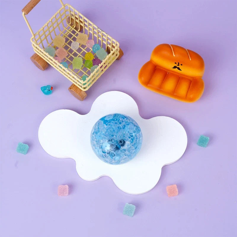 Pawtoto Blueberry Flower Mist Ball Squishy Toy Handmade  Creamy Clay Feel Soft Quick Rebound
