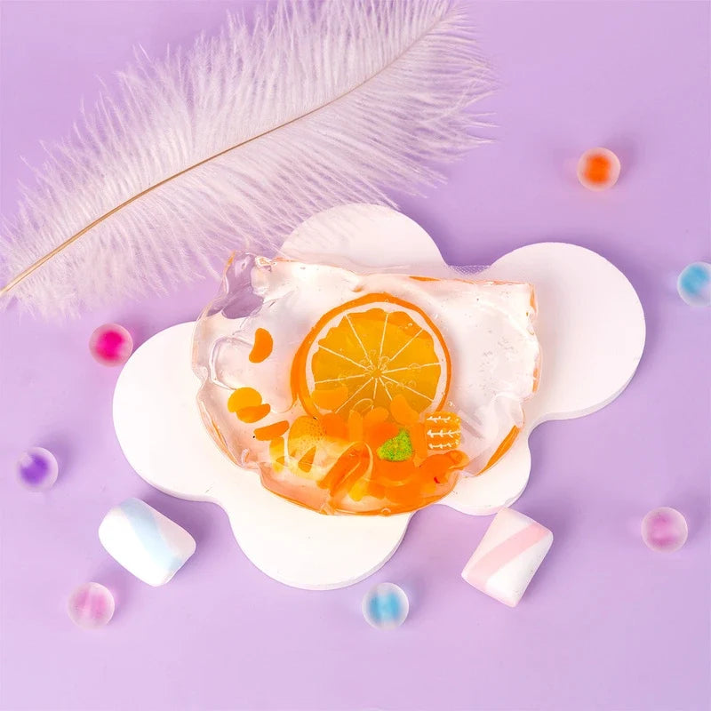 Pawtoto Balloon Squishy Bag: Orange Sparkling Water Stress Relief Toys Squishy Stressball