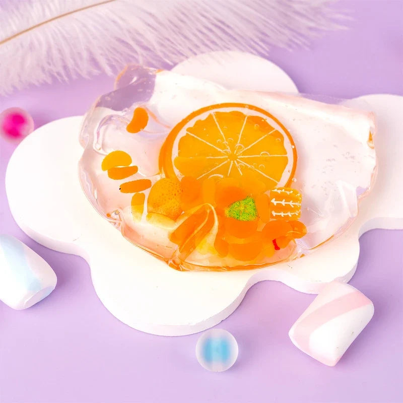 Pawtoto Balloon Squishy Bag: Orange Sparkling Water Stress Relief Toys Squishy Stressball