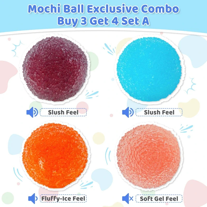 Pawtoto Crystal Mochi Ball Squishy Toy Handmade TPR Soft