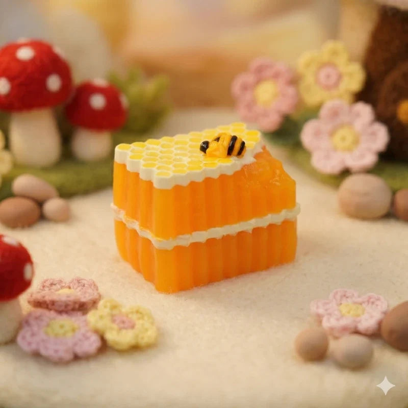 Honeycomb Little Bee Square BrickFood Grade SiliconCreamy Clay Feel Soft Quick Rebound