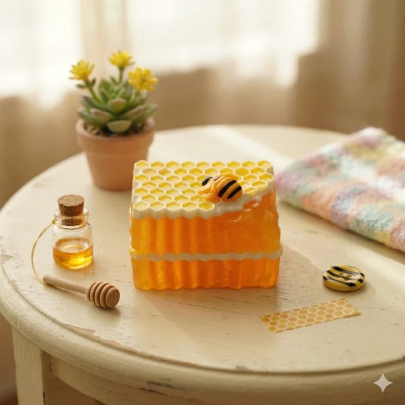 Honeycomb Little Bee Square BrickFood Grade SiliconCreamy Clay Feel Soft Quick Rebound