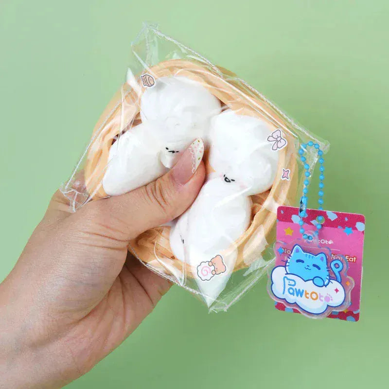 Pawtoto A Basket of Bao Squishy Toy Handmade Food Grade Silicon