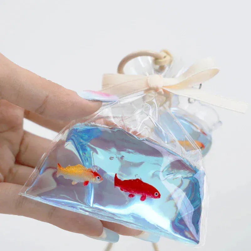 Pawtoto Bag of Golden Fish Red Squishy Toy Handmade Food Grade Silicon Watery Feel Firm Soft Quick Rebound