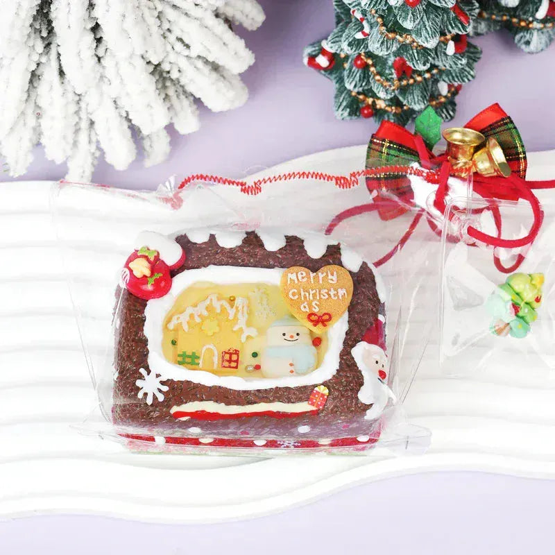 Pawtoto Christmas Snowman House Squishy Toy Handmade Food Grade Silicon Creamy Clay Feel Soft Quick Rebound