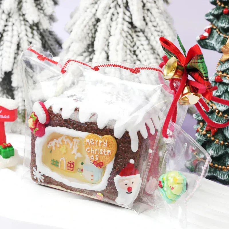 Pawtoto Christmas Snowman House Squishy Toy Handmade Food Grade Silicon Creamy Clay Feel Soft Quick Rebound