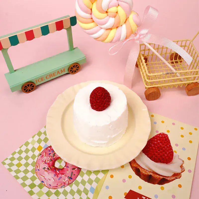 Pawtoto Creamy Strawberry Cake Squishy Toy Handmade Food Grade Silicon