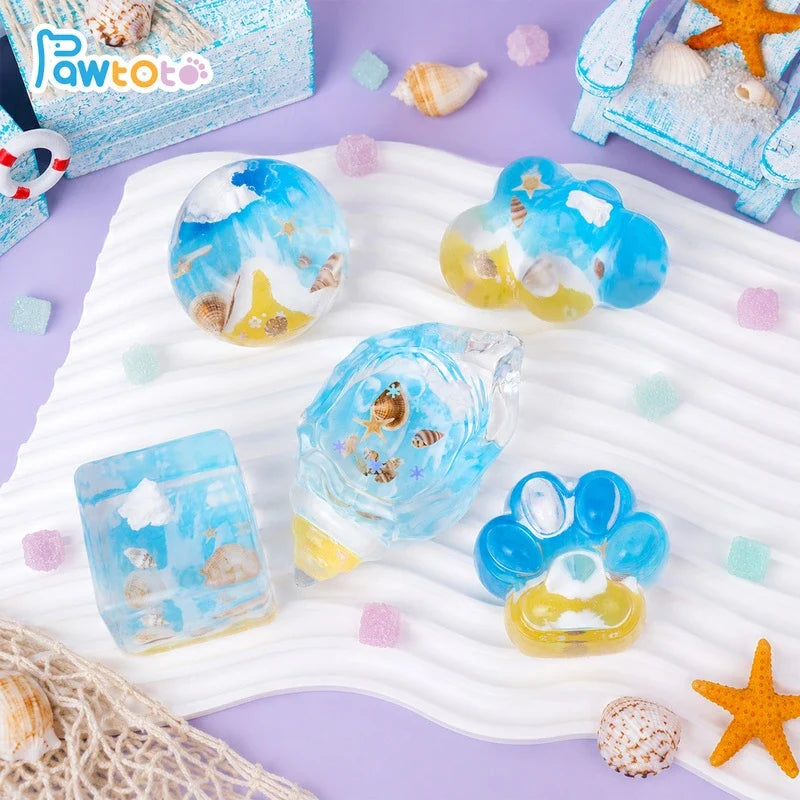 Pawtoto Beach Bliss Squishy Toy Handmade Food Grade Silicon Water Feel Firm Medium Rebound