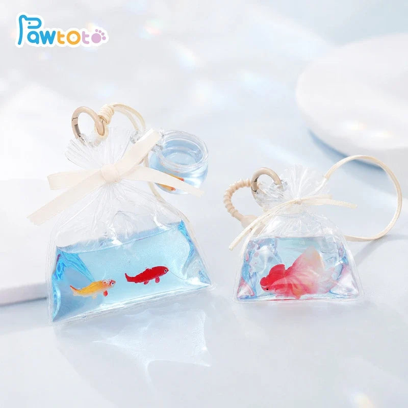 Pawtoto Bag of Golden Fish Red Squishy Toy Handmade Food Grade Silicon Watery Feel Firm Soft Quick Rebound