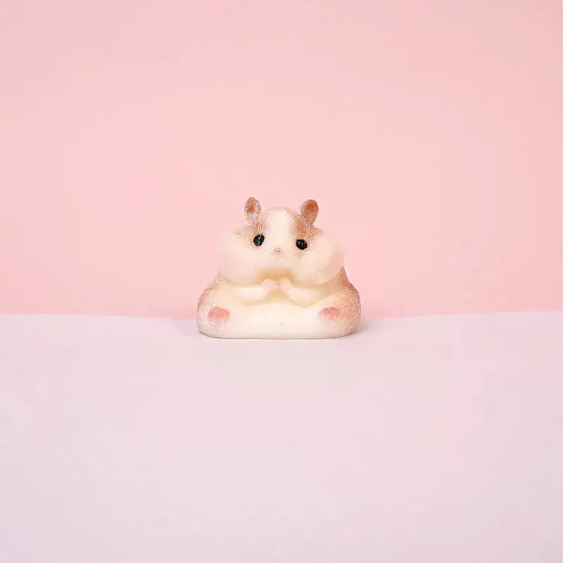 Pawtoto Flocked Hamster Squishy Toy Handmade Food Grade Silicon Creamy Clay Feel Soft Quick Rebound
