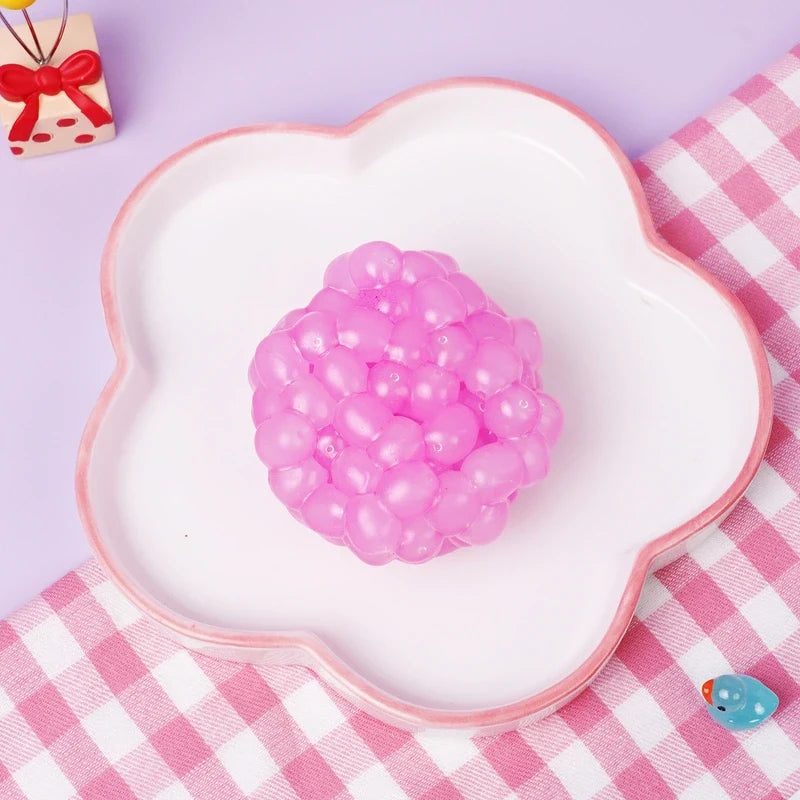 Pawtoto Grape Beeds Squishy Toy Handmade TPR Medium Softness