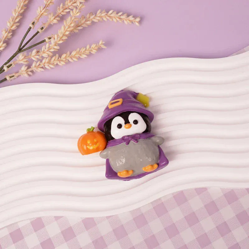 Pawtoto Halloween Penguin Purple Squishy Toy Handmade Food Grade Silicon Creamy Clay Feel Soft Quick Rebound