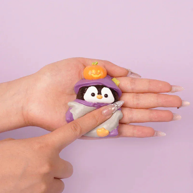 Pawtoto Halloween Penguin Purple Squishy Toy Handmade Food Grade Silicon Creamy Clay Feel Soft Quick Rebound